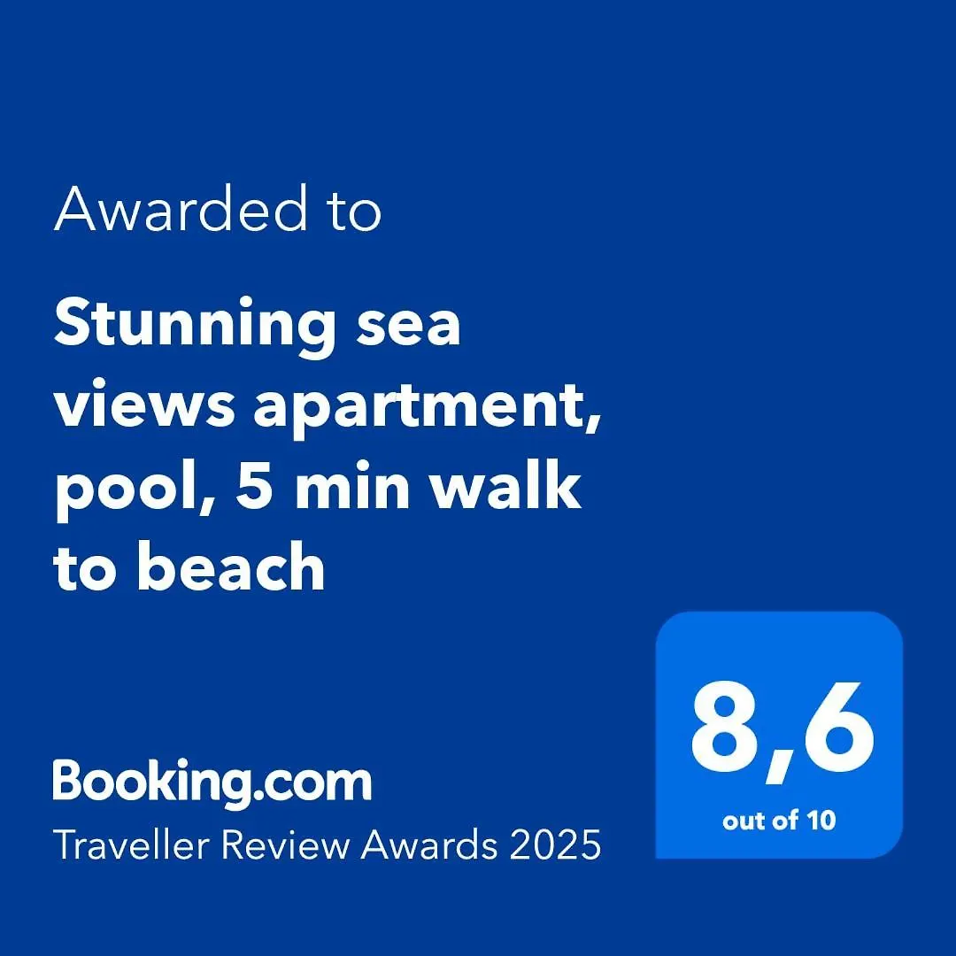 Stunning Sea Views Apartment, Pool, 5 Min Walk To Beach, Winner Of 2025 Travellers Choice Award Arenal d'en Castell 0*,
